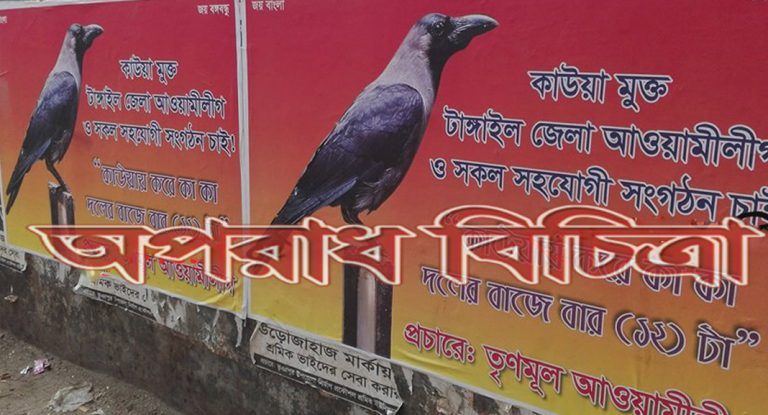 এবার টাঙ্গাইলে দেখা মিললো “কাউয়া মুক্ত” আওয়ামীগের পোষ্টার!