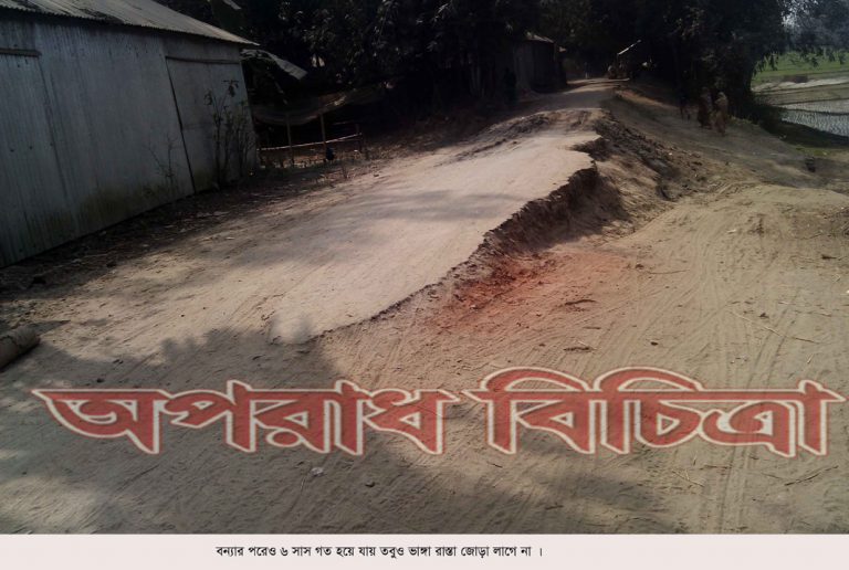 রৌমারীতে শতাধিক গ্রামীণ সড়কের নাজুক অবস্থা