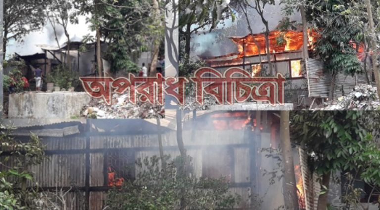 সোনারগাঁয়ে আগুনে পুড়ে একটি পরিবারের সবকিছু ছাই