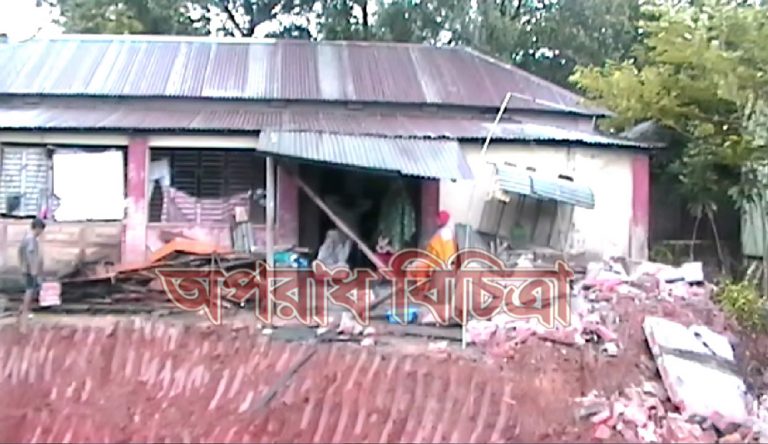 সাভারে প্রকাশ্যে বাড়ি ভেঙ্গে জমি দখলের চেষ্টা, টার্কির ফার্ম ধংস