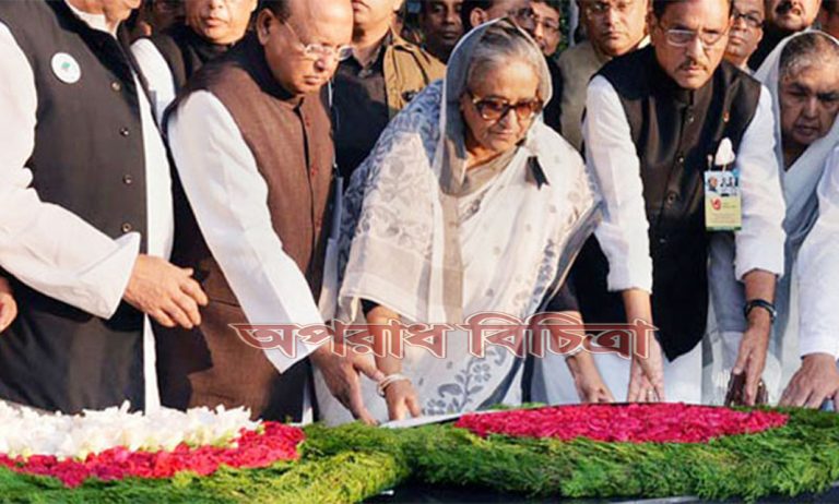 প্রধানমন্ত্রীর শ্রদ্ধা নিবেদন করলেন বঙ্গবন্ধু ও চার নেতার প্রতি