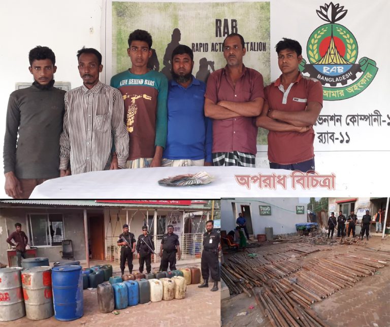পদ্মা সেতুর চুরি হাওয়া রড ও তেল উদ্ধার; আটক-৬