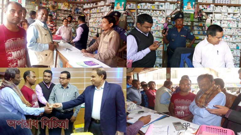অতিরিক্ত দামে ঔষধ বিক্রির দায়ে ঢালি ফার্মেসীকে জরিমানা