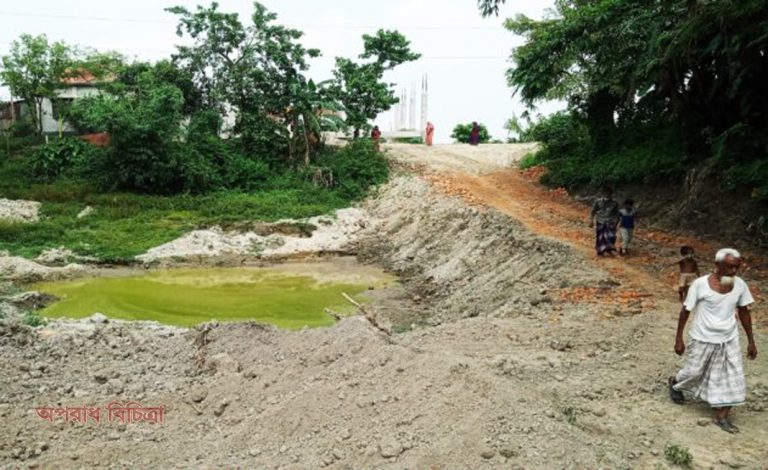 সরকারী জমির মাটি কেটে ইটভাটায় বিক্রি