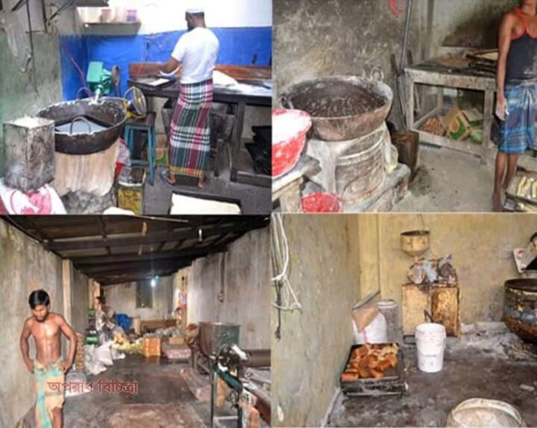 অস্বাস্থ্যকর ও নোংরা পরিবেশে তৈরি হচ্ছে বেকারির পন্য