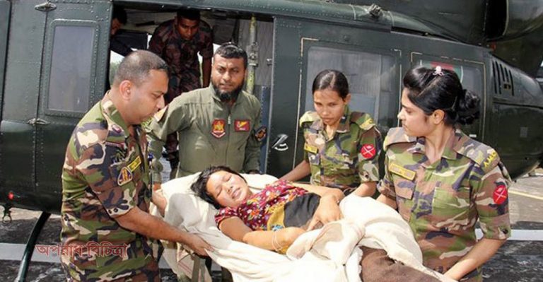প্রসূতিকে হেলিকপ্টারে সিএমএইচে এনে প্রাণ বাঁচায় সেনাবাহিনী