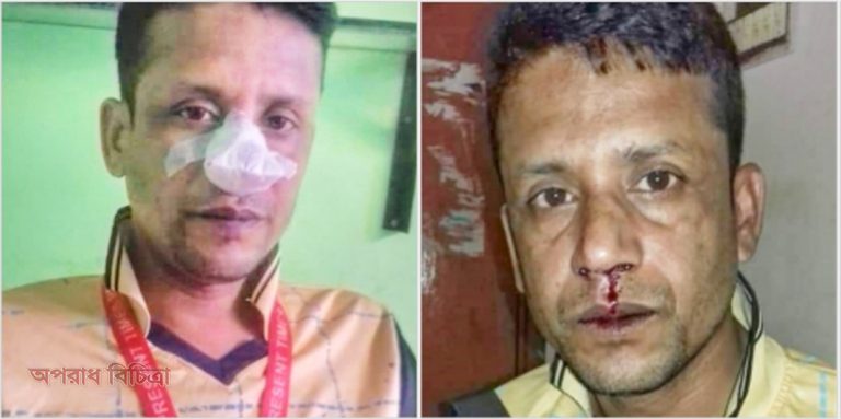 পেশাগত দায়িত্ব পালন করতে গিয়ে সাংবাদিক বাবু হামলার শিকার