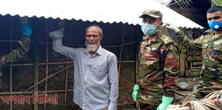 কলাপাড়ায় আম্ফানে ক্ষতিগ্রস্থ্যদের ঘর নির্মাণ করে দিচ্ছে সেনাবাহিনী