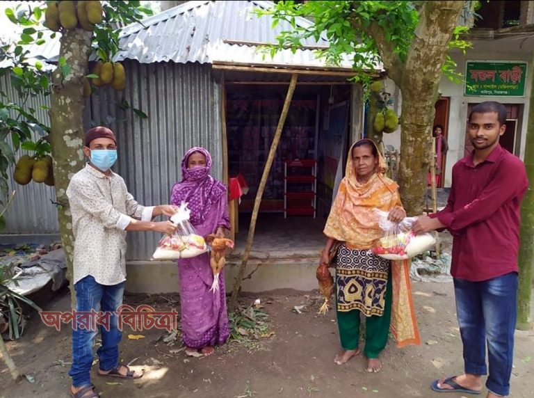 কাজিপুরে করোনার ক্লান্তিলগ্নে দু:স্থ অসহায়দের পাশে মুজিবপাড়া দুঃস্থ কল্যাণ সংস্থা