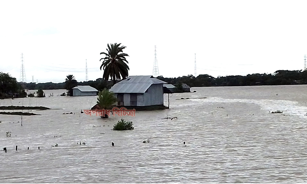 জোয়ারের পানিতে ভাসছে কুয়াকাটা উপকূলীয় এলাকার মানুষ