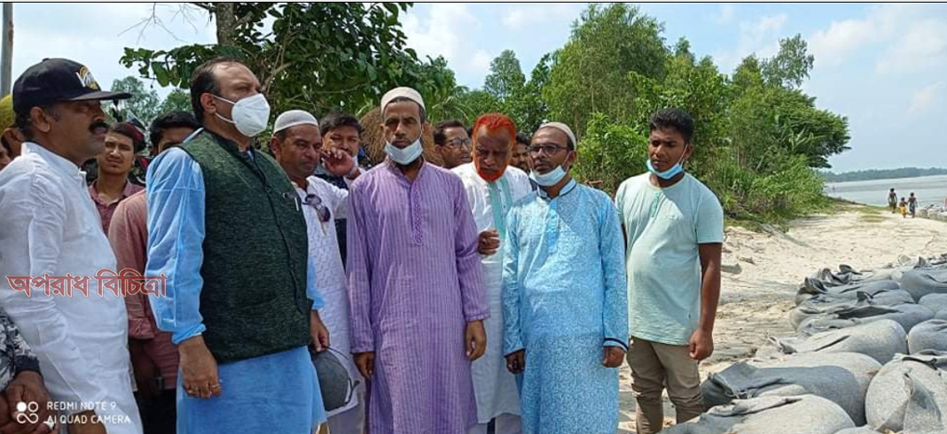 কাজিপুরে নদী ভাঙ্গন ও বন্যা কবলিত এলাকা পরিদর্শনে” নাসিম পুত্র জয়