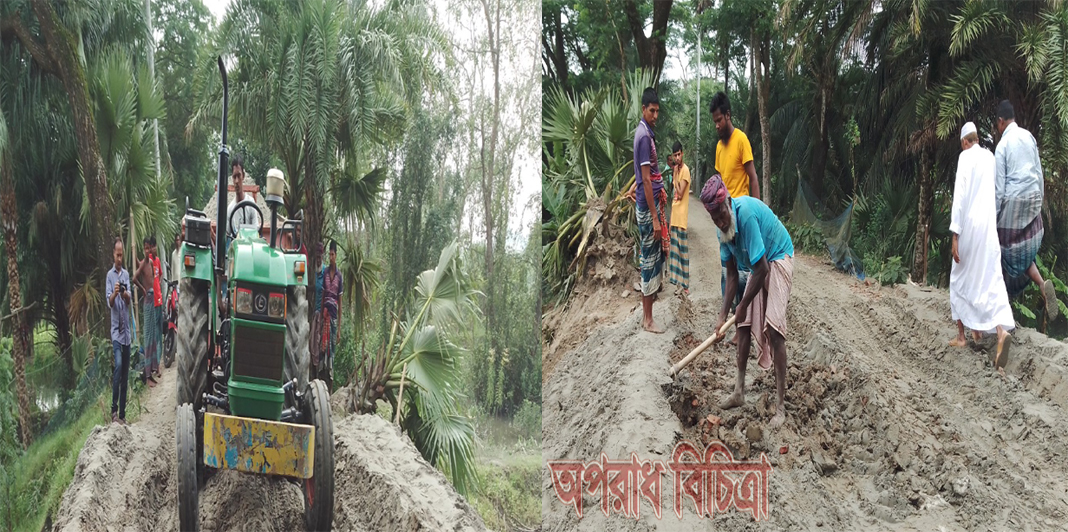 পটুয়াখালীতে কার্পেটিং সড়ক  কেটে পাইপ বসানোর অভিযোগ