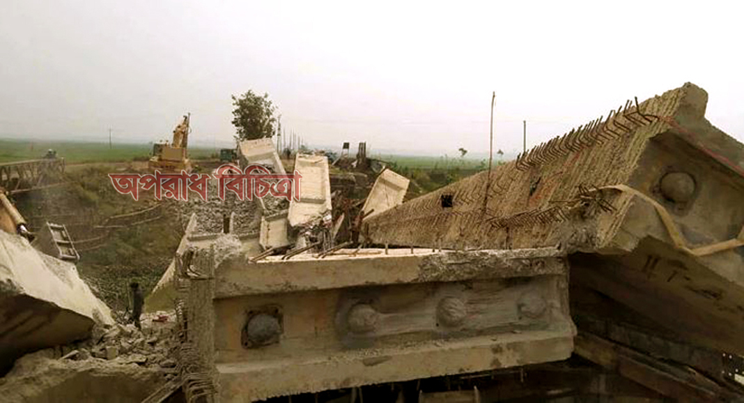 সুনামগঞ্জ-জগন্নাথপুর সড়কে ধসে পড়া ১৩কোটির টাকার সেতু পরিদর্শন করলেন সচিব
