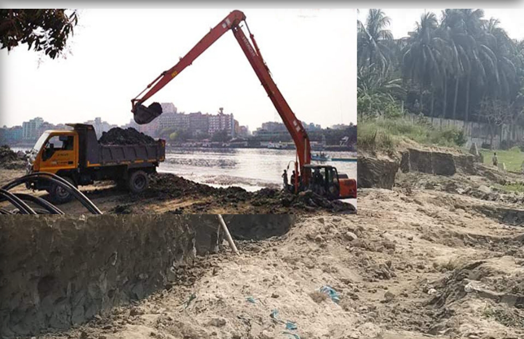 নাঃগঞ্জে শীতলক্ষ্যা নদী তীরের মাটি ইটভাটায় বিক্রি