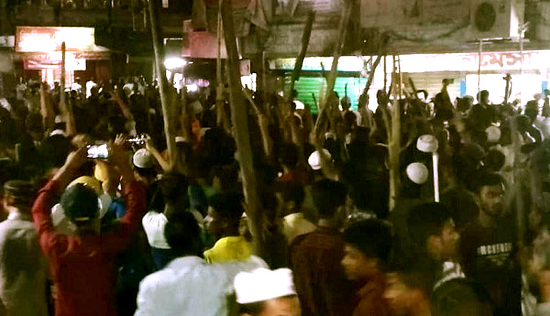 ছাতকে হেফাজতের তান্ডবে পুলিশসহ আহত ২৫ গ্রেফতার ৯, ৫শ জনের বিরুদ্ধে মামলা