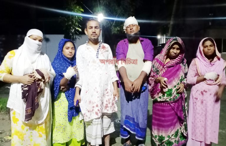 সোনারগাঁয়ের সাদিপুরে জমি সংক্রান্ত বিরোধের জেরে মহিলা সহ ৭জনকে কুপিয়ে জখম