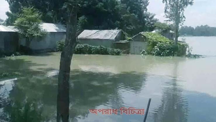 কুড়িগ্রামের রৌমারীর জিঞ্জিরাম নদের পানি বৃদ্ধি, কমছে ব্রক্ষপুত্রের পানি