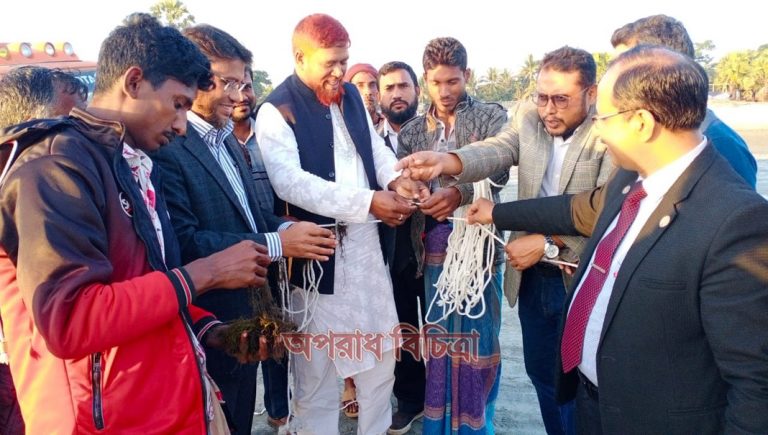 কুয়াকাটা সমুদ্রে প্রথমবারের মত শৈবাল চাষ শুরু