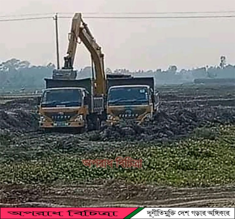 ধামরাইয়ে রাতের আঁধারে অর্পিত ও কৃষি জমির মাটি লুট