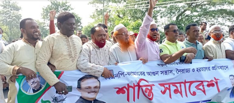 তিতাসে হরতালের বিরুদ্ধে আ.লীগের শান্তি সমাবেশ
