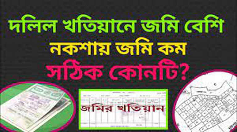 রেকর্ড থেকে নকশায় জমি কম হলে করণীয় কি