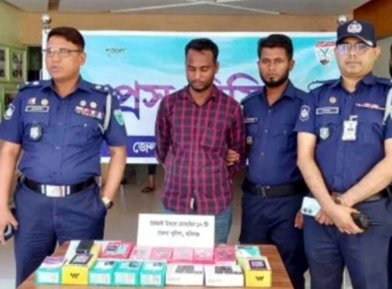 হবিগঞ্জের আলোচিত গেজেট দুগা চোরাই মোবাইলসহ রুবেল আটক